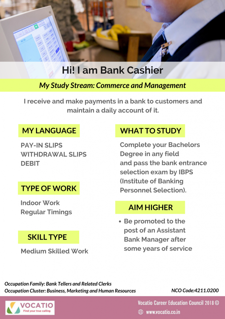 Bank Cashier VCEC Vocation Career Education Council